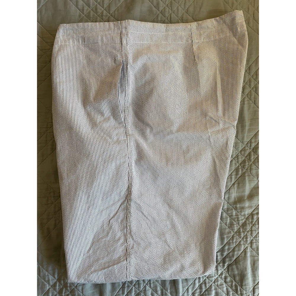 JAMES PERSE Finely Textured Seersucker Stripe Pant in Blue Size 2 $295